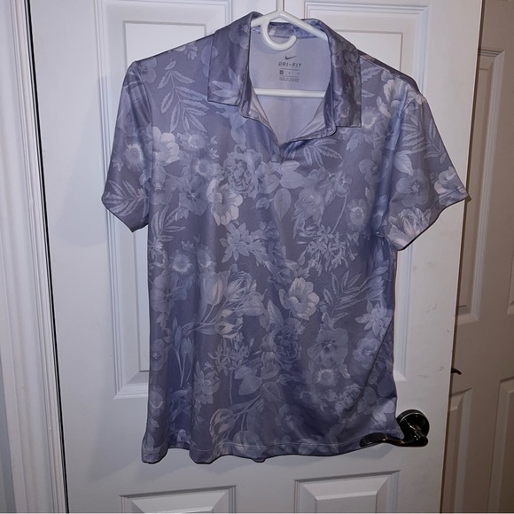 Nike Golf Womens Dri-Fit UV Floral Polo Purple Dawn - Picture 1 of 3